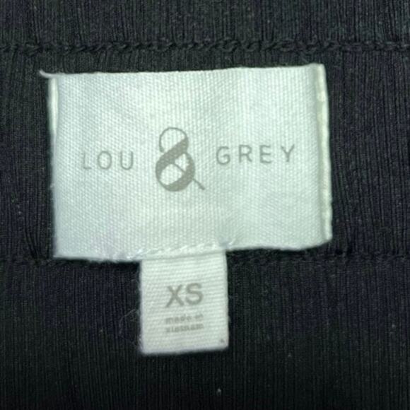 Lou & Grey Black High Waisted Drawstring Tapered Jogger Sweat Pants Size XS - Picture 4 of 5